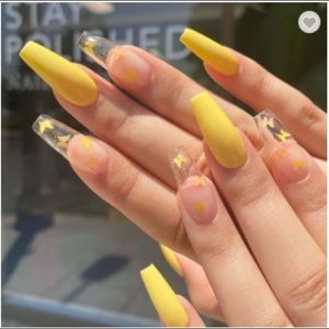 Yellow Butterfly Press On Nails
